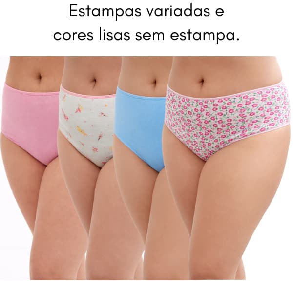 Kit Calcinhas Calçolas 100% Algodão Conforto Todos os Dias