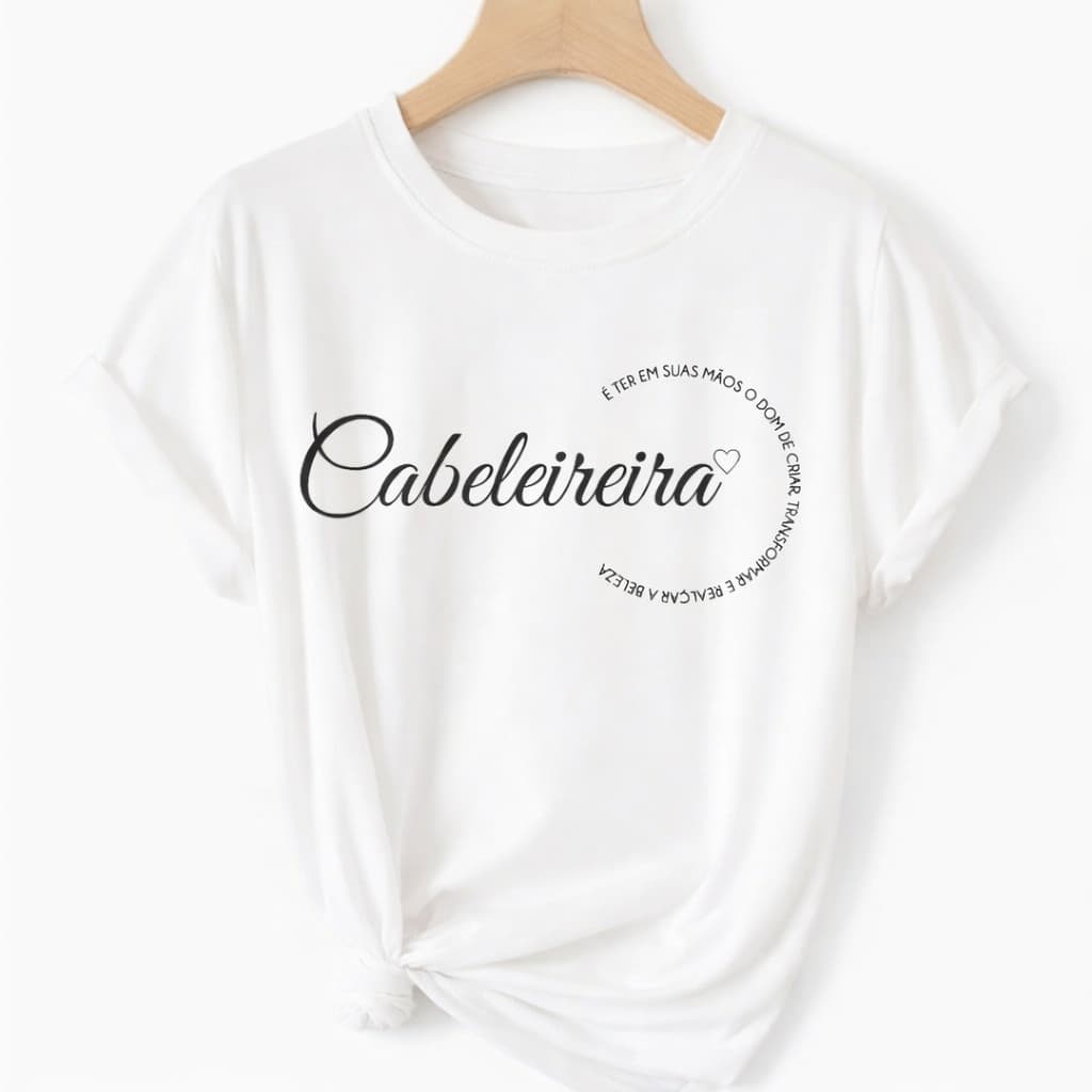 Blusa Feminina T-Shirt Profissão  Ser Cabeleireira  Branca