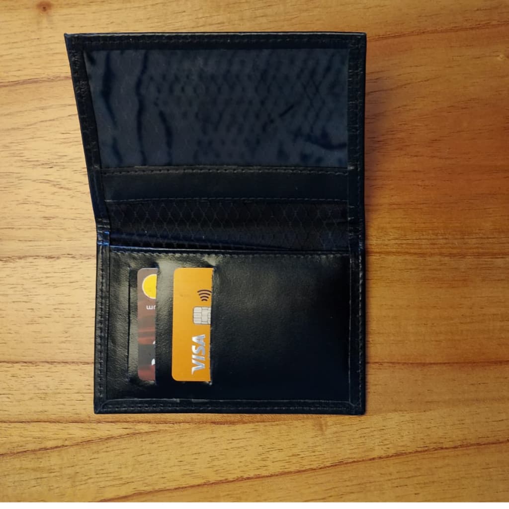 Carteira Couro Carteira Masculina 100% Legítimo Natural Compacta Pouco Volume  Slim CNH Cartões Elegante