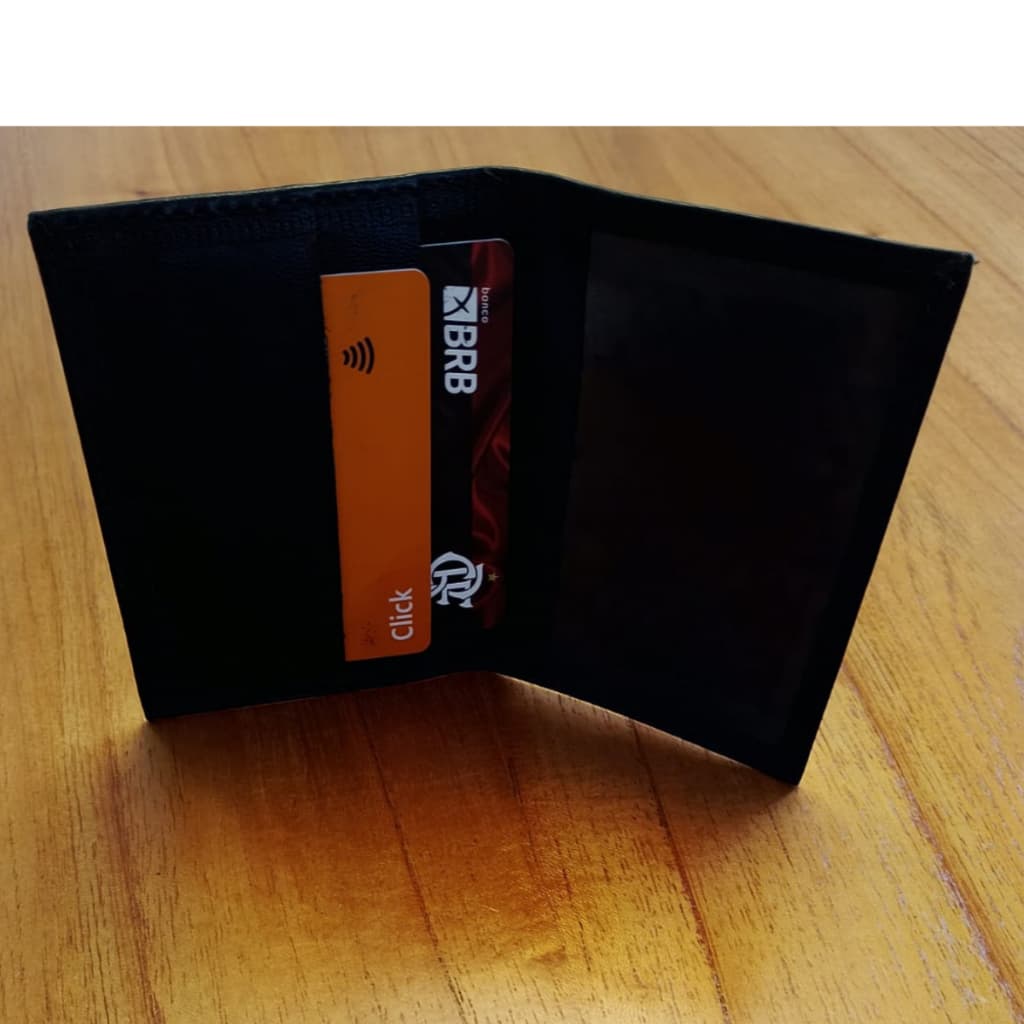 Carteira Masculina Couro 100% Legítimo Natural Compacta Antivolume Compacta CNH + Cartões de crédito