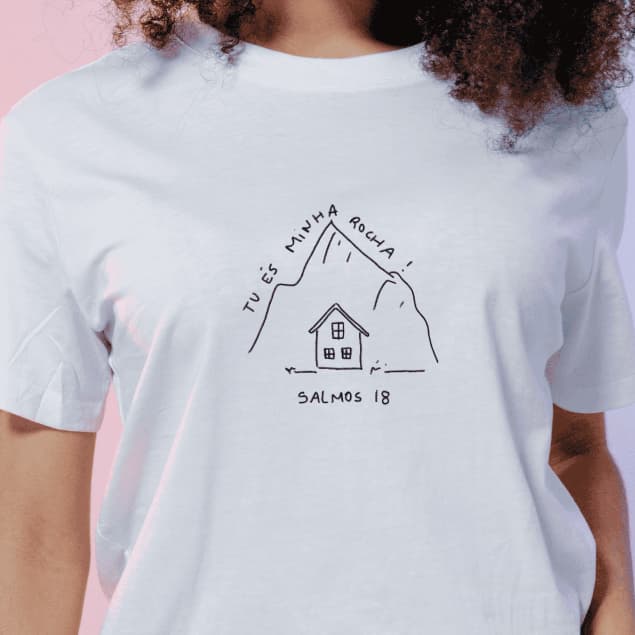 Baby Look Cristã Feminina Tu És Minha Rocha Salmos 18 Camiseta Evangélica Gospel  T-Shirt Algodão