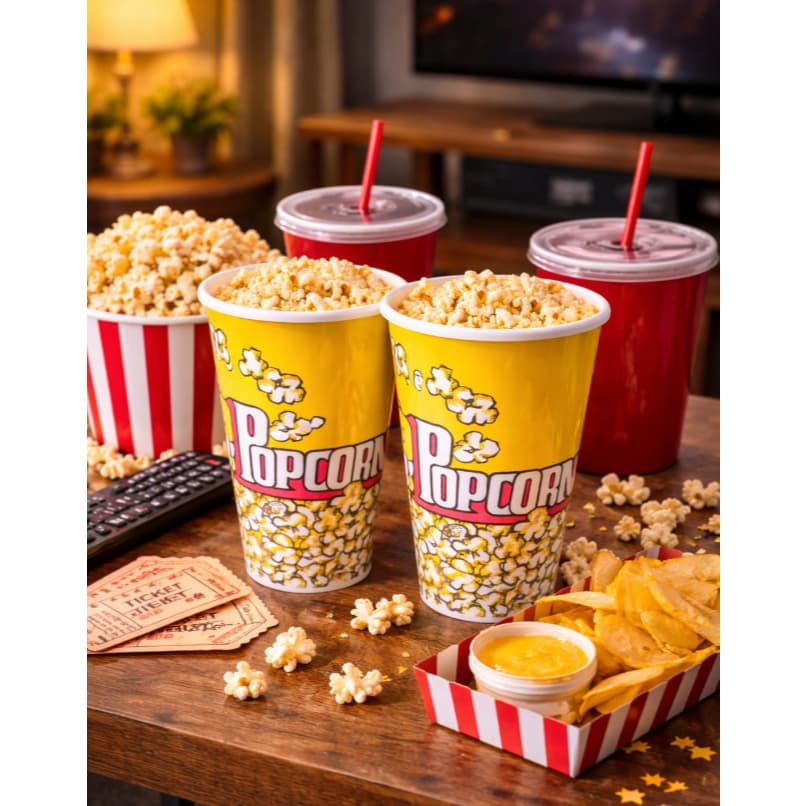 kit com 2 Copos plástico para pipocas lavável popcorn balde 1 litro