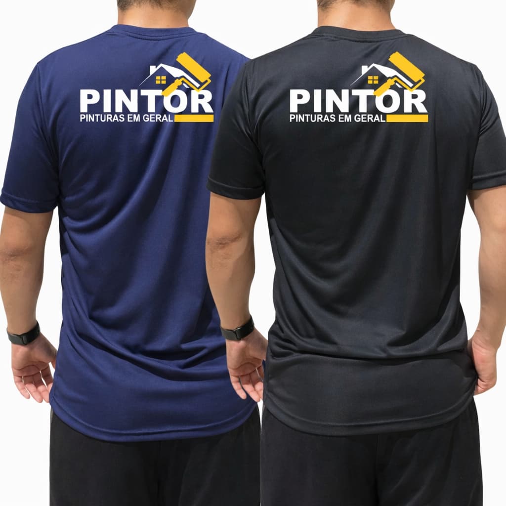Camiseta para Pintor Camiseta de Trabalho Uniforme Profissional Autônomo  PRETA e AZUL MARINHO