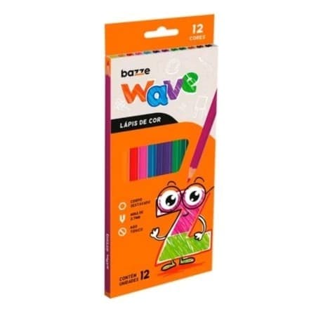 Lápis de Cor Bazze Wave 12 Cores