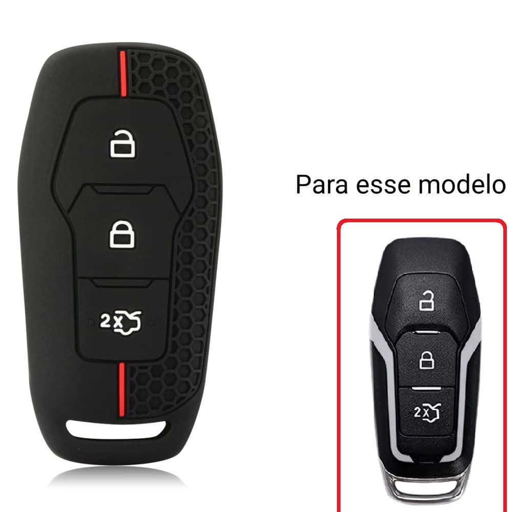 Capa Chave Presencial Ford Silicone 3 Botões