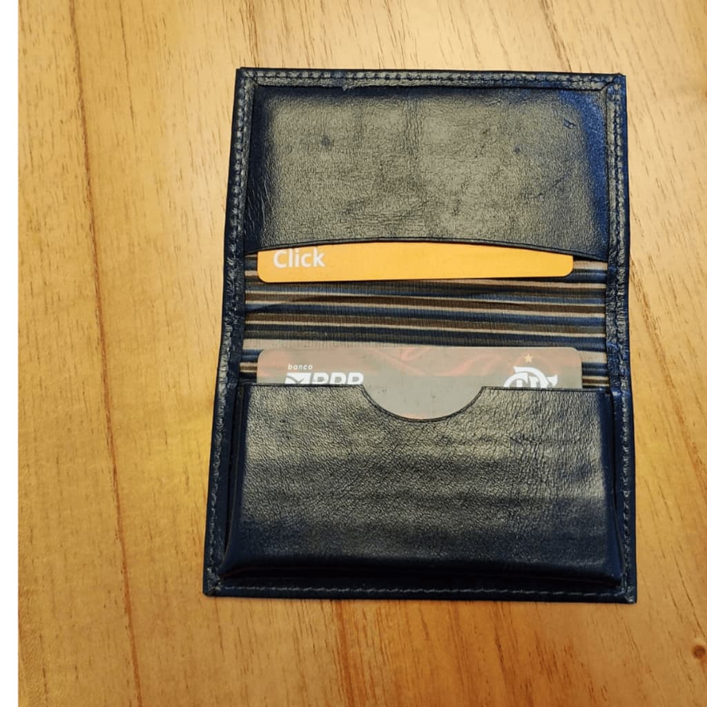 Carteira Couro Legítimo Compacta CNH Cartões  Carteira Masculina Couro Legítimo Slim Antivolume
