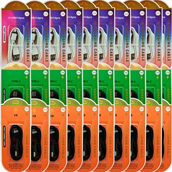 30 CABOS 3 MODELOS 10 PARA SMARTSPHONE TIPO C 10 PARA CELULAR V8 10 COMPATIVEL IPHONE NO ATACADO PARA REVENDA