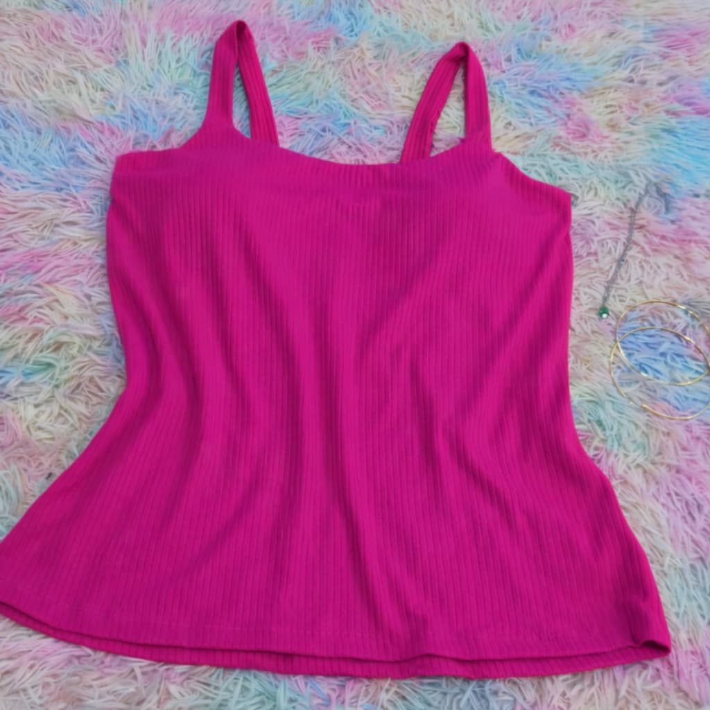 Blusa Feminina Plus Size Curve Regata Premium Estilosa Verão Blusinha Basica Com Bojo Estilosa Moda Praia Oferta