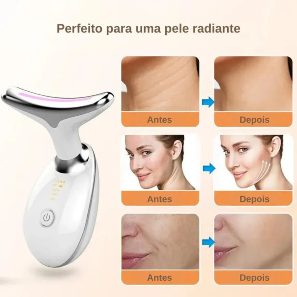 MASSAGEM FACIAL Bivolt  -  Led Aparelho Tratamento Com Luz Bivolt -  (Cores Sortidas)