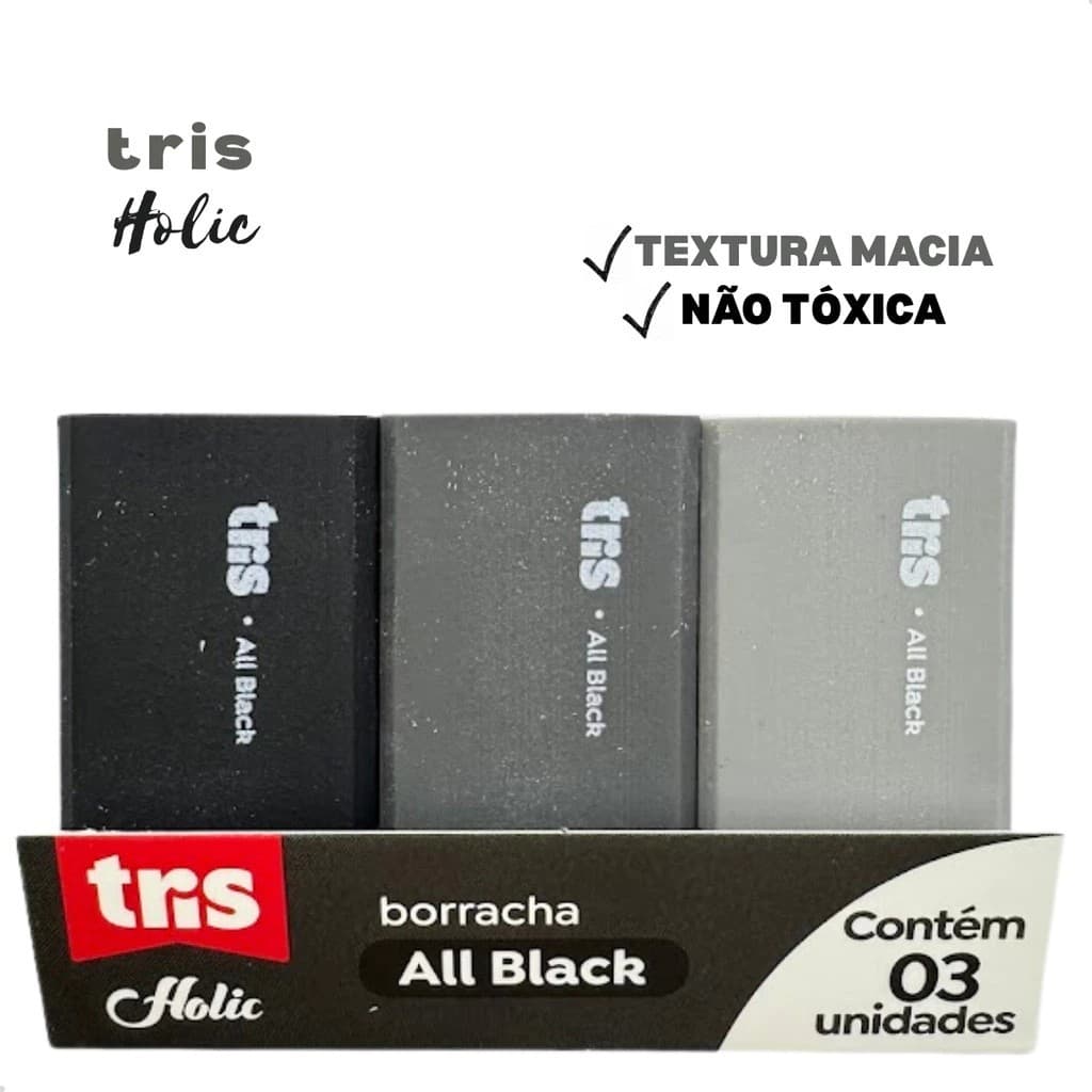 Borracha All Black Tris 3 Unidades