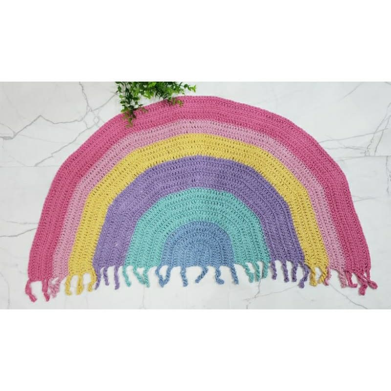Tapete de croch锚 arco iris meia lua, candy color