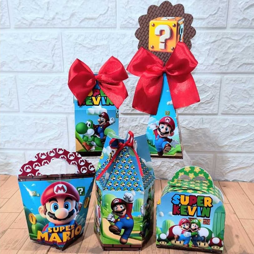 Kit Personalizados para festas de aniversário, lembrancinhas - SUPER MARIO BROS -  NEUTRO PEGUE E MONTE