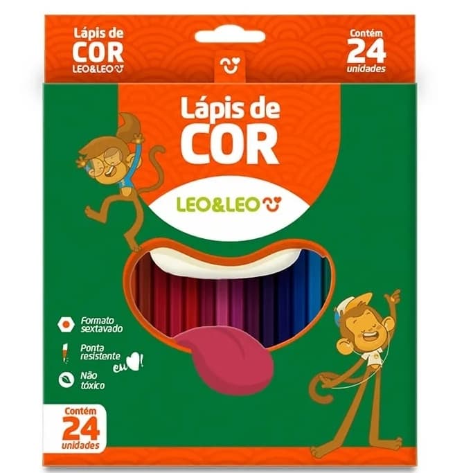 LAPIS DE COR 24 CORES LEO&LEO ESCOLAR