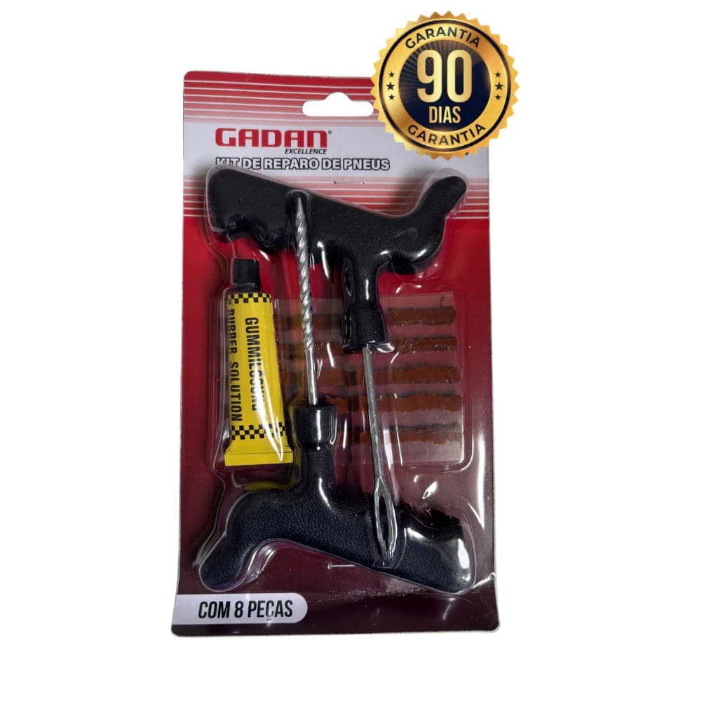 Kit Reparo de Pneu GADAN 8 Peças Macarrão Conserto Rápido Carro Moto Bicicleta Pneu Automotivo Vulcanização