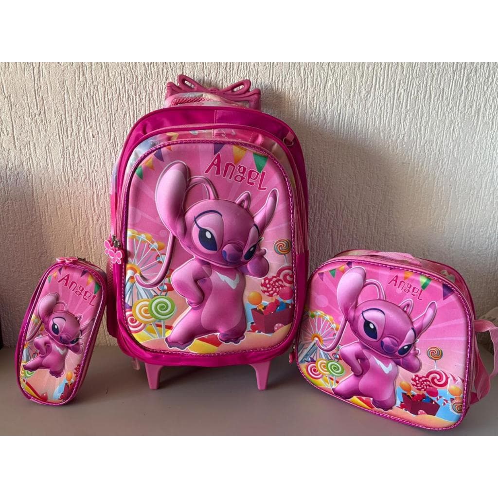 Kit Escolar Lilo & Stitch Mochila De Rodinhas 3D Original 2026