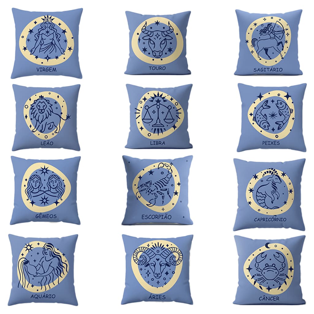 Capa de Almofada Signos 45x45cm Suede -Decoração Astrológica