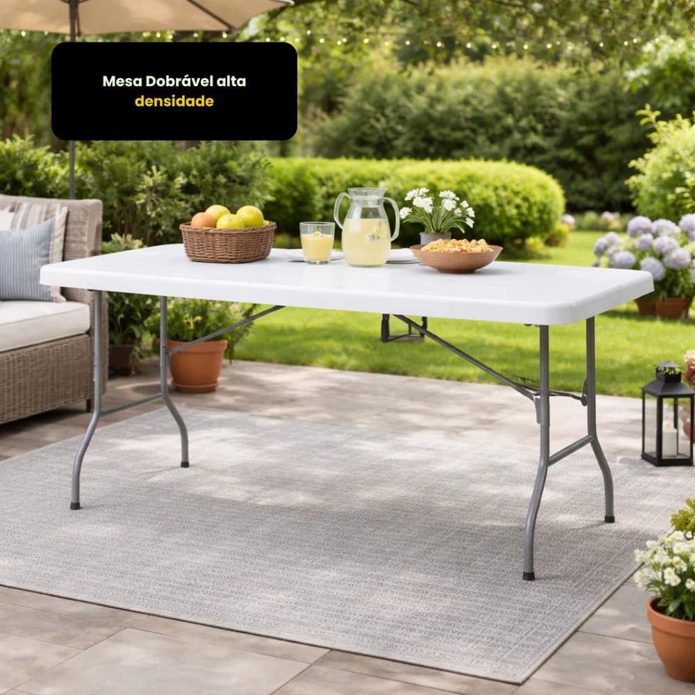 Mesa Dobrável Portátil Resistente | Ideal para Eventos, Jardim e Camping