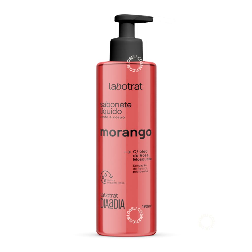 Sabonete Líquido Morango Labotrat Rosa Mosqueta Rosto Corpo