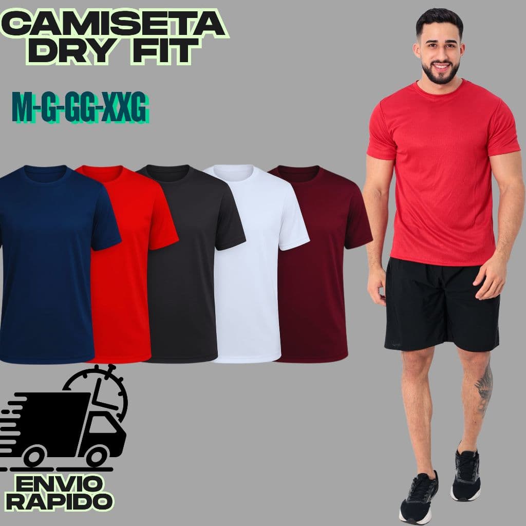 Kit 2 Camisetas Dry Fit Masculina Poliéster Liso Academia Treino M ao EXG
