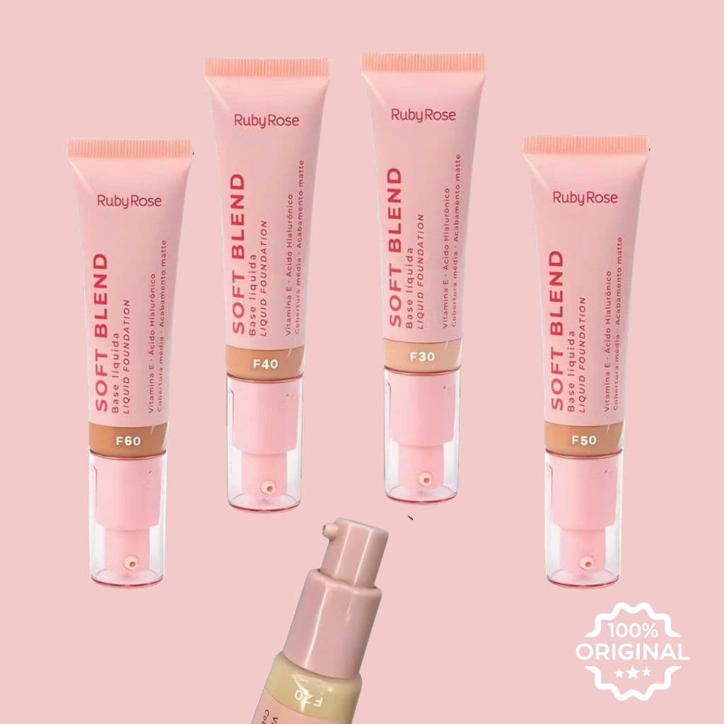 Base Líquida Ruby Rose Soft Blend com Acabamento Matte 30g