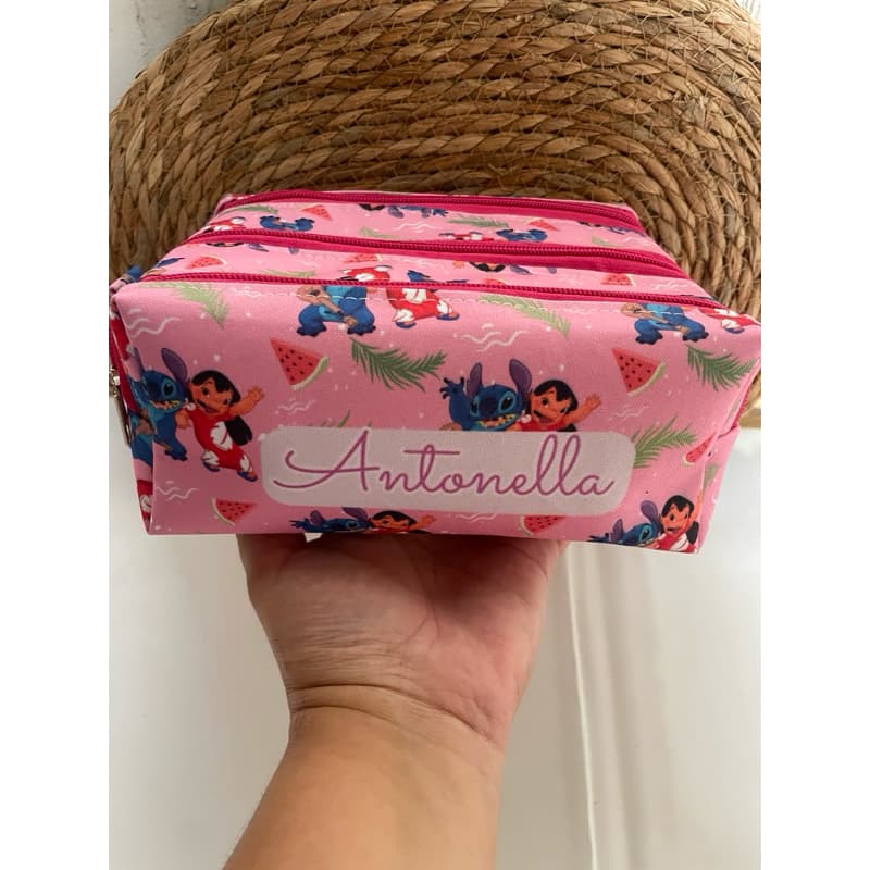 Estojo triplo personalizado com nome e tema que desejar