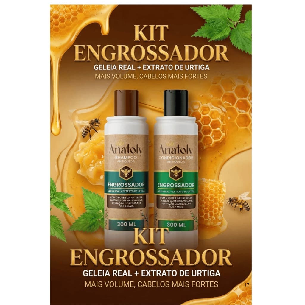 Kit Engrossador Shampoo e condicionador Anatoly Antiqueda 2x300ml