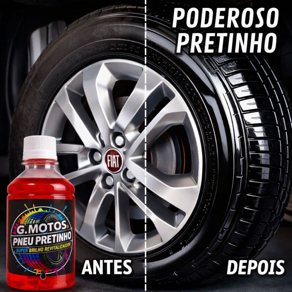 Pneu Pretinho Automotivo G MOTOS – 500ml Brilho Intenso Nos Pneus De Carros E Motos