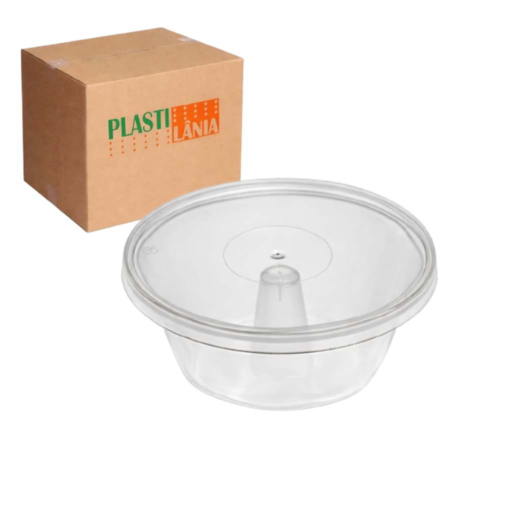 Forma para Pudim com10 unidades  Plastilania Pequena com tampa 120ml
