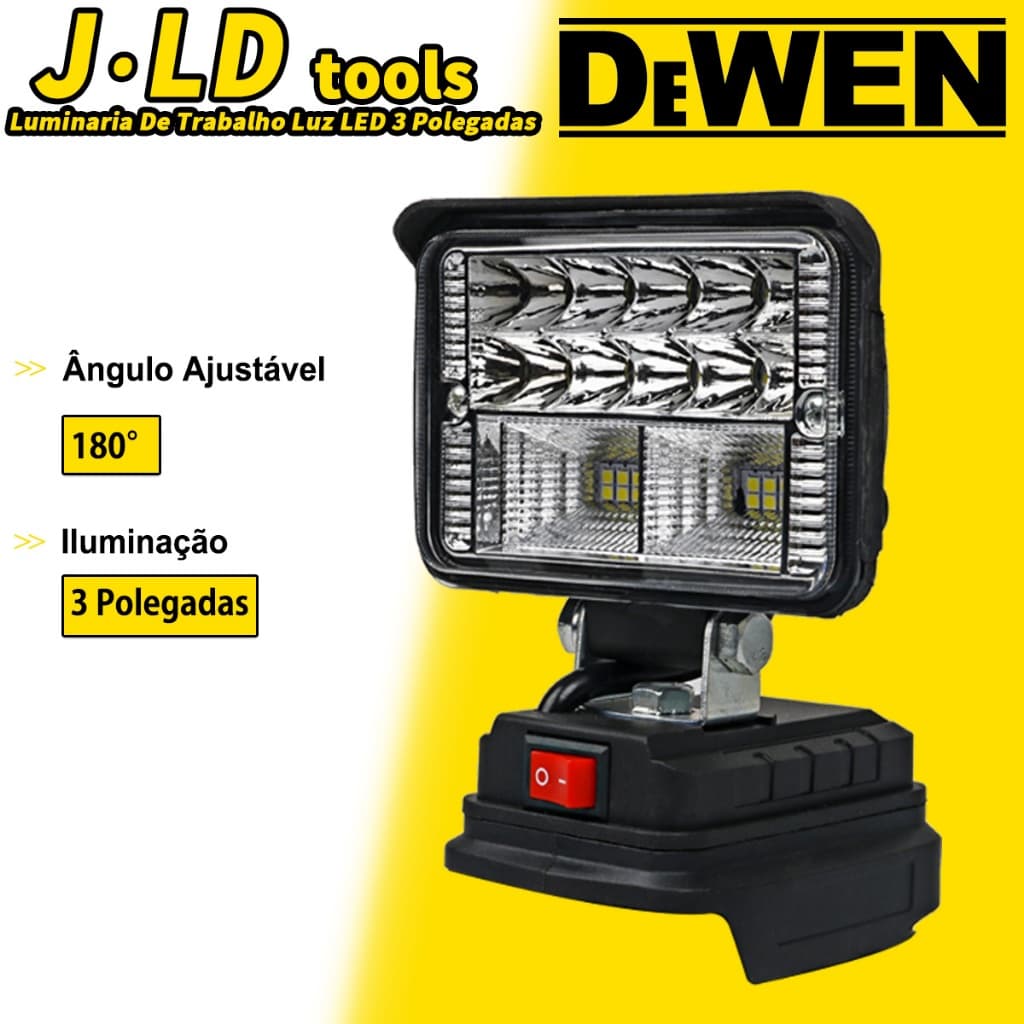 Luminaria De Trabalho Luz LED 3 Polegadas Forte Portátil Para Makita e Reparo De Carro Emergência