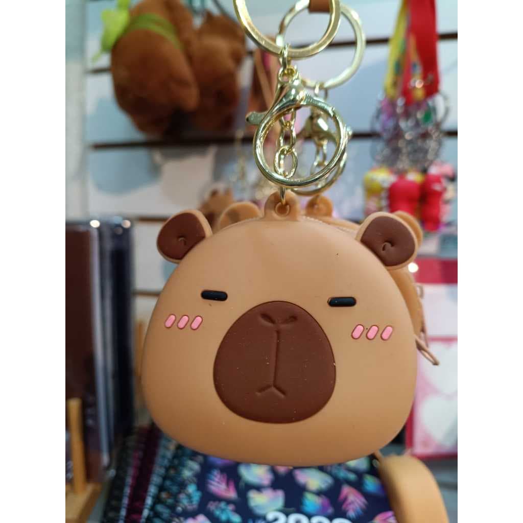 Chaveiro Bolsinha Capivara Capibara l Bolsinha com Ziper l Porta Moedas, Fone de Ouvido, Chaves