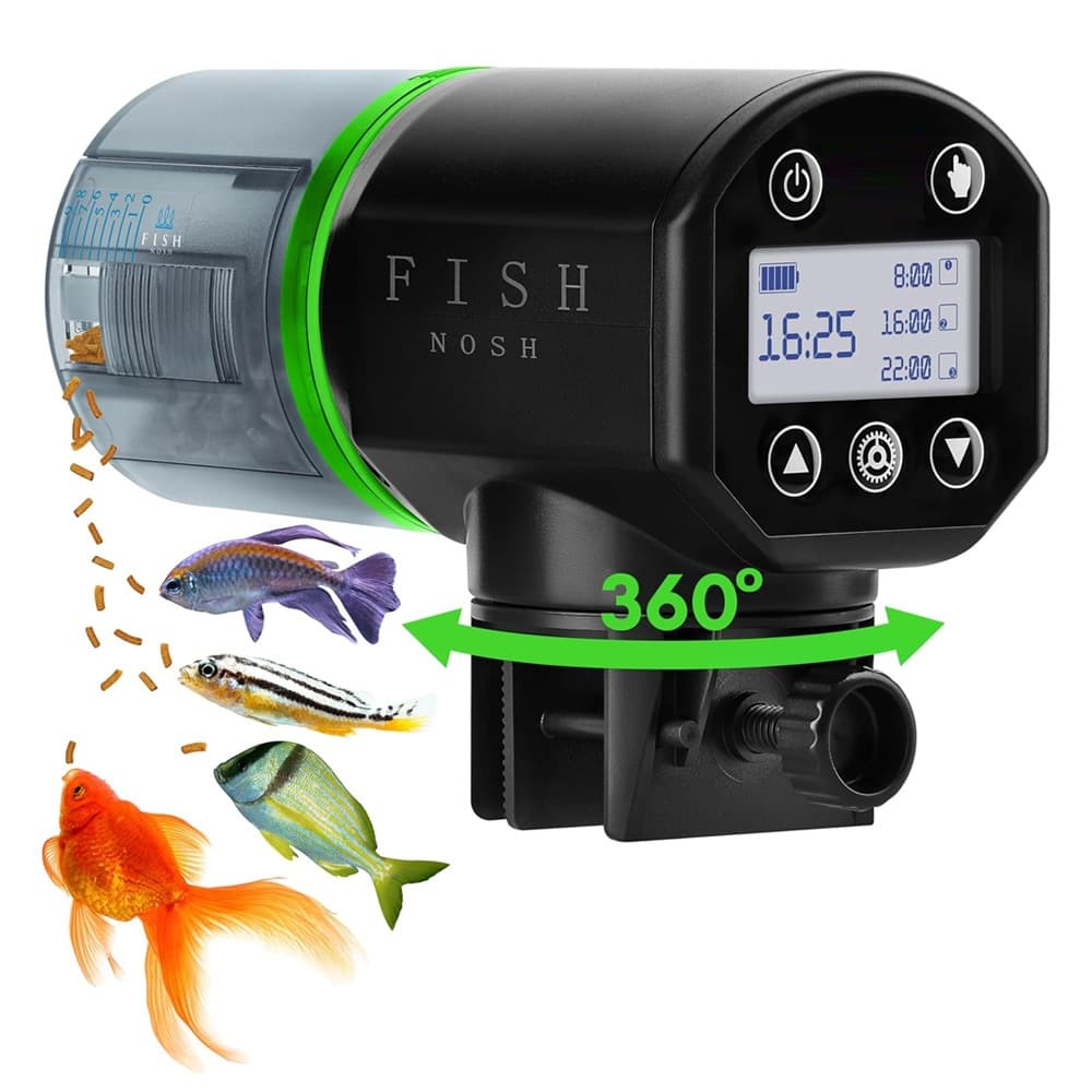 Alimentador Automático para Peixes de Aquário com Timer Dispensa Alimentos para Tanques Pequenos, Grandes e Lagos