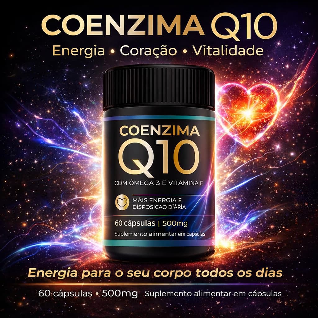 Coenzima Q10 Pura 500mg Saude Força Energia