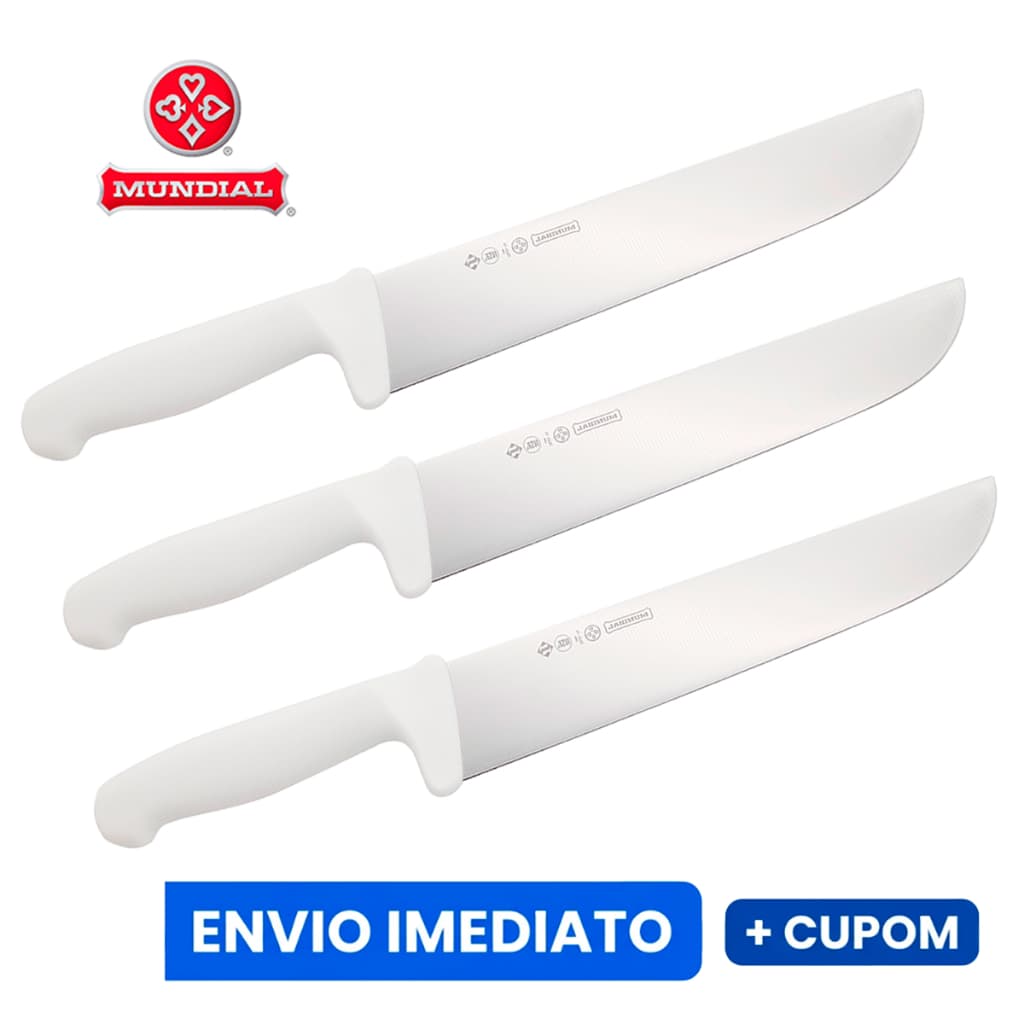 Faca Para Carne e Açougue 10 Polegadas Mundial Cabo Antibacteriano 7820-10 Cozinha Profissional