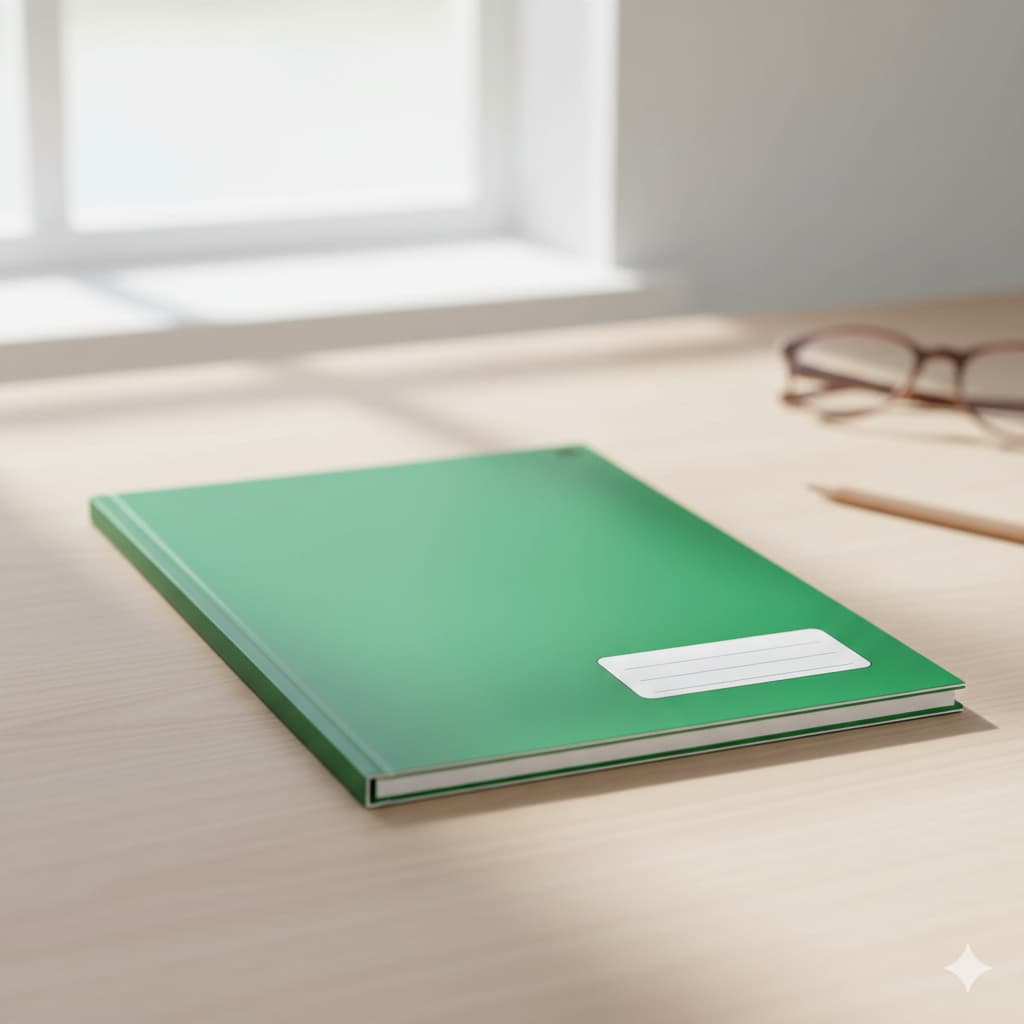 Caderno pequeno costurado Capa Dura – Verde