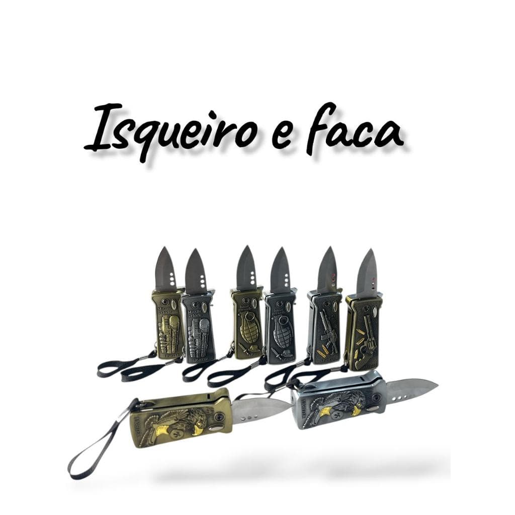 Isqueiro Decorativo Formato Faca com corda Sem Gás Recarregável ✅ 01-2266