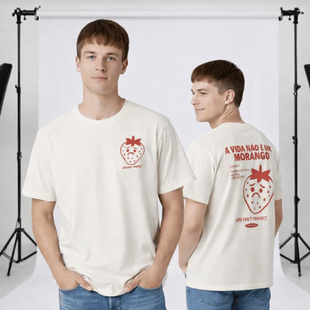 CAMISETA SOBRE A VIDA | A VIDA NÃO É UM MORANGO | ESTAMPADA | 100% ALGODÃO | PREMIUM |  ENVIO RAPIDA