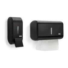 Kit banheiro Dispenser Papel toalha interfolha de Parede + 1 saboneteira de 400ml  Branco ou Preto