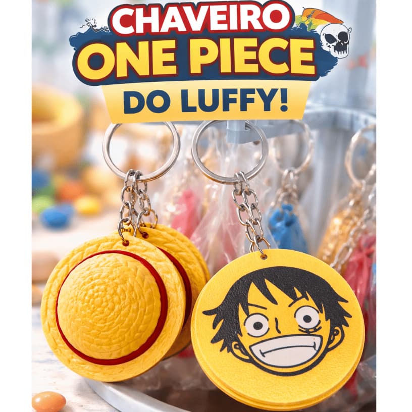 Chaveiro Chapéu Luffy - One Piece - Lembrancinha e Revenda