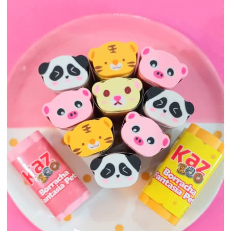 BORRACHA FANTASIA PETS -KAZ Panda | Hamster | Tigre | Porco - Kaz-