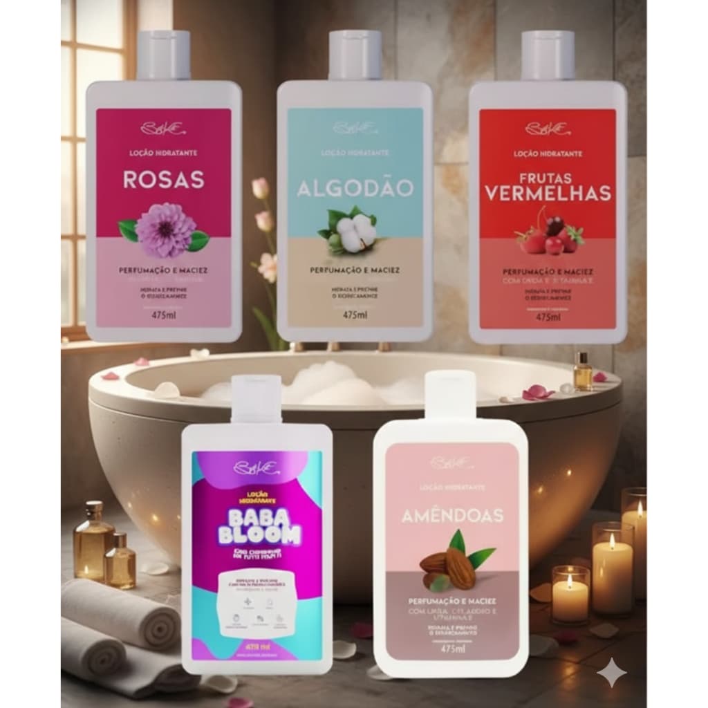 5 Unidades Loção Hidratante Corporal Belkit 475 ml Pele Macia e Hidratada