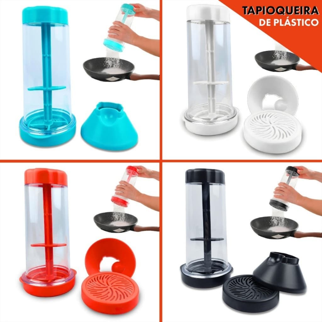 Tapioqueira Portátil Polvilhador Rotativo Pratica 2 em 1