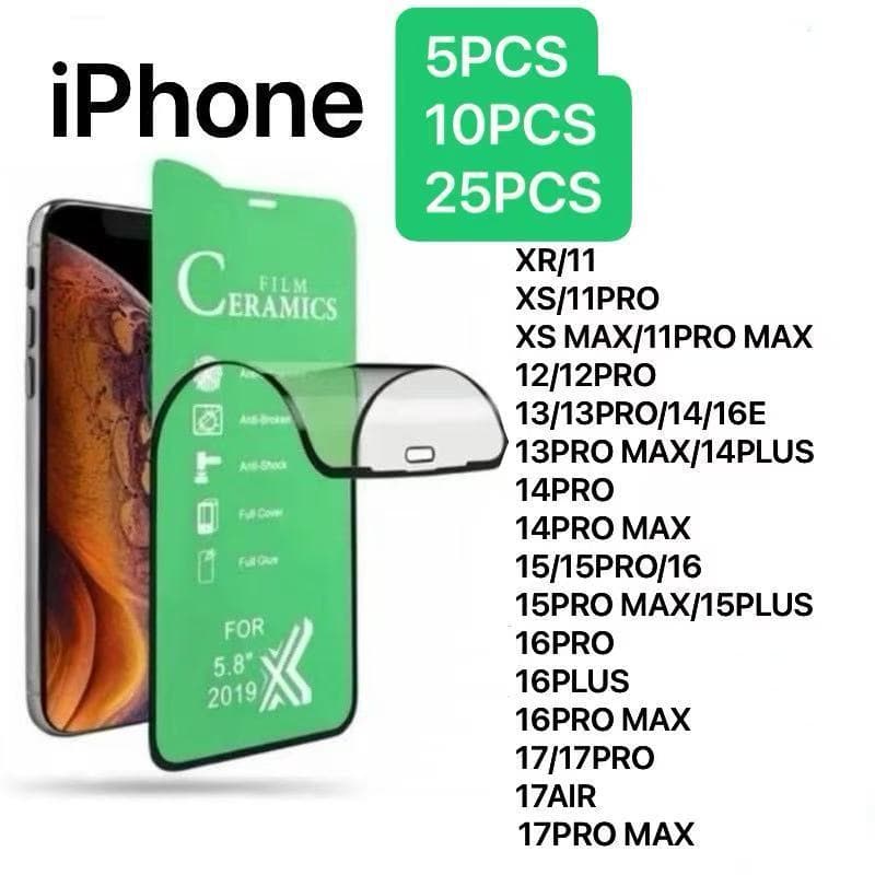 Película De Cerâmica 5Pcs/10Pcs/25Pcs 9D HD IPhone XS/XR/XS MAX/11/12/13/14/15/16/17/17PRO MAX