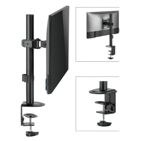 Suporte Para Monitor 17 A 32 Até 9kg Morsa Fixação Clanm Cor Preto - CS10