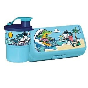Tupperware infantil linha Surf copo 225ml e lancheira