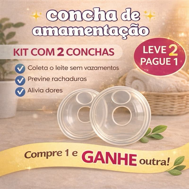 CONCHA COLETORA DE LEITE MATERNO - AMAMENTAÇÃO - BASE DE SILICONE E POLIPROPENO - 2 PARES  - ABSORVENTE