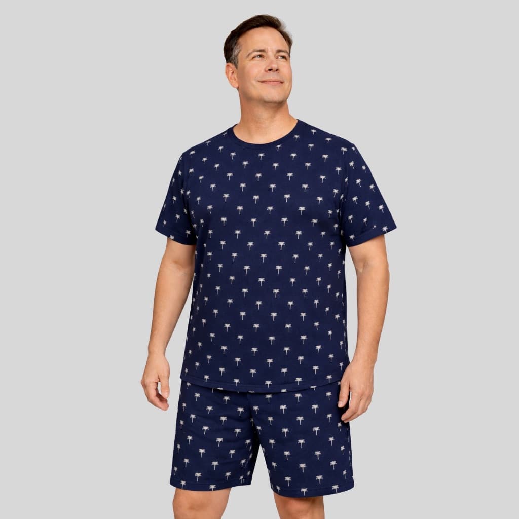 Pijama masculino adulto liganete manga curta e short.