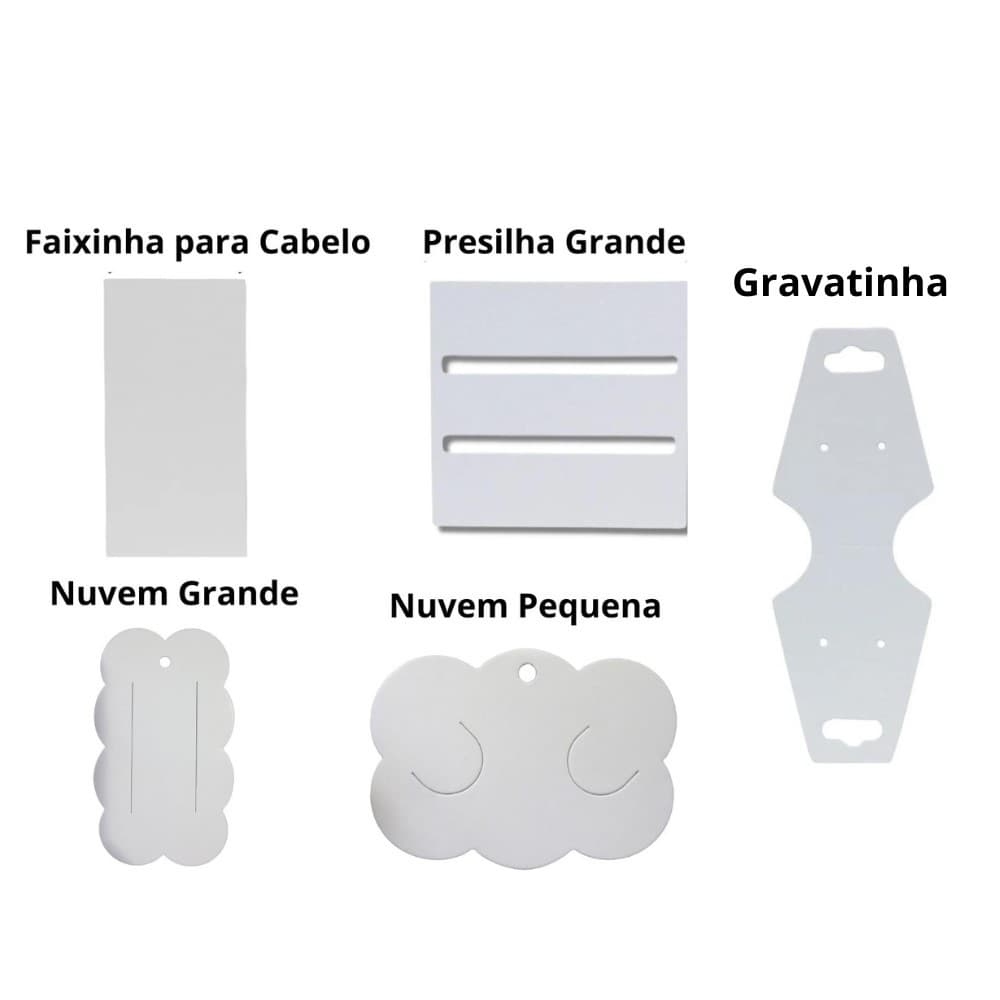 500 Peças Tags Cartelas Para Bijuterias Com 5 Modelos 100 Peças De Cada Modelo Branco