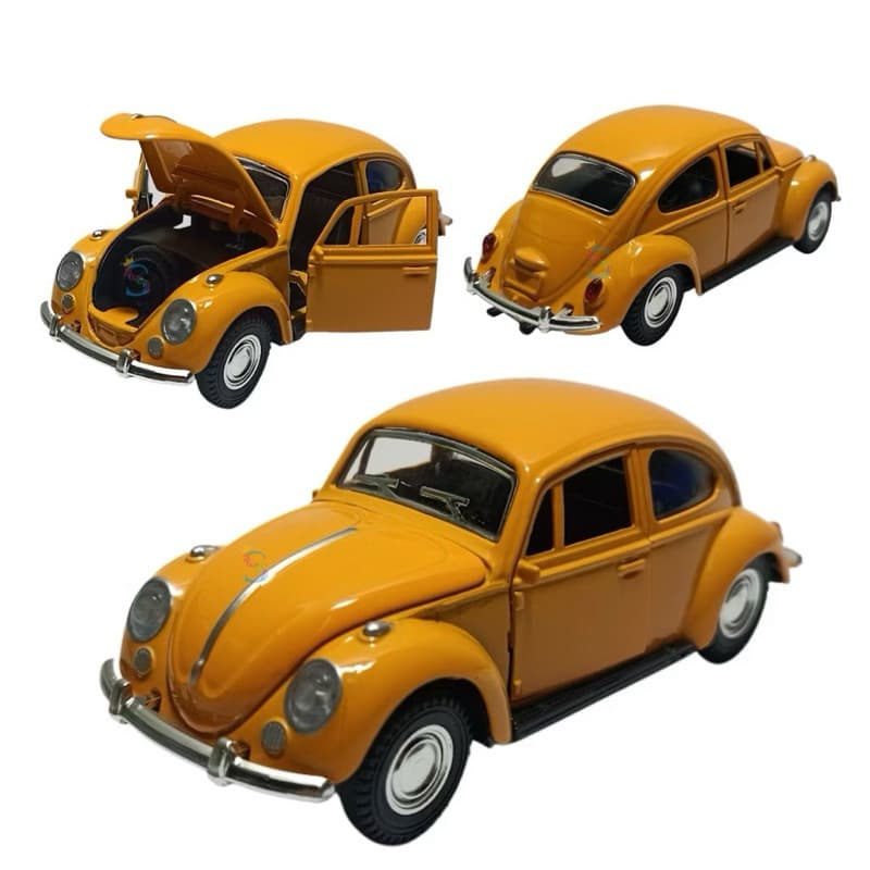 Carrinho De Ferro Fusca Fusquinha Abre Porta Capô Fricção Miniatura