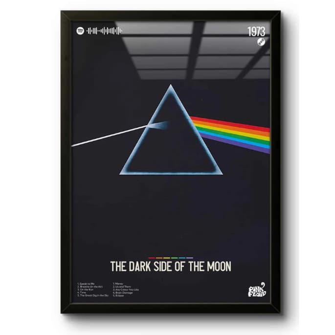 Quadro Decorativo: The Dark Side of the Moon (1973) by Pink Floyd / Full Canvas, decoração moderna..
