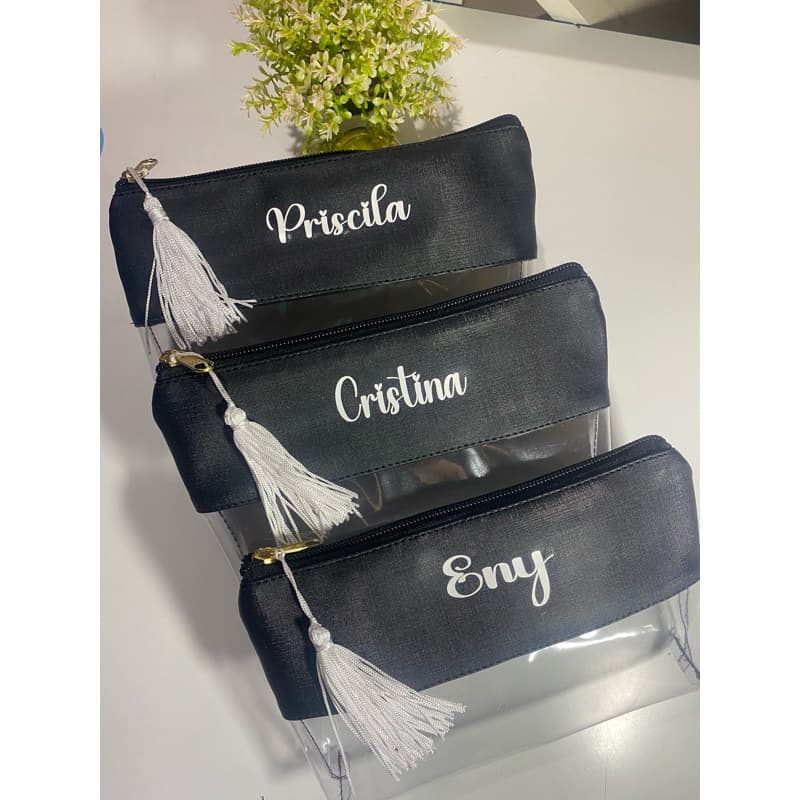 ✨Necessaire Trapézio✨Kit com 10 unidades Personalizada com nome ou iniciais.